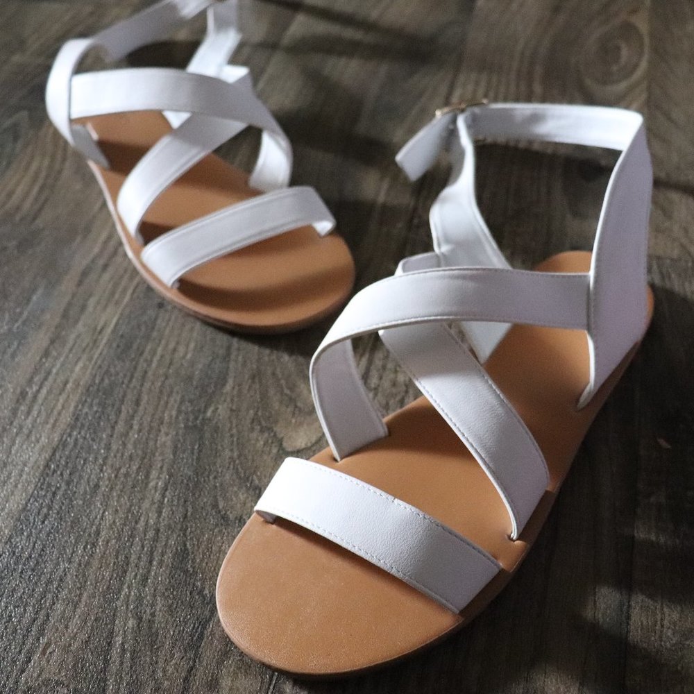 Forever 21 White Wrap Around Sandal